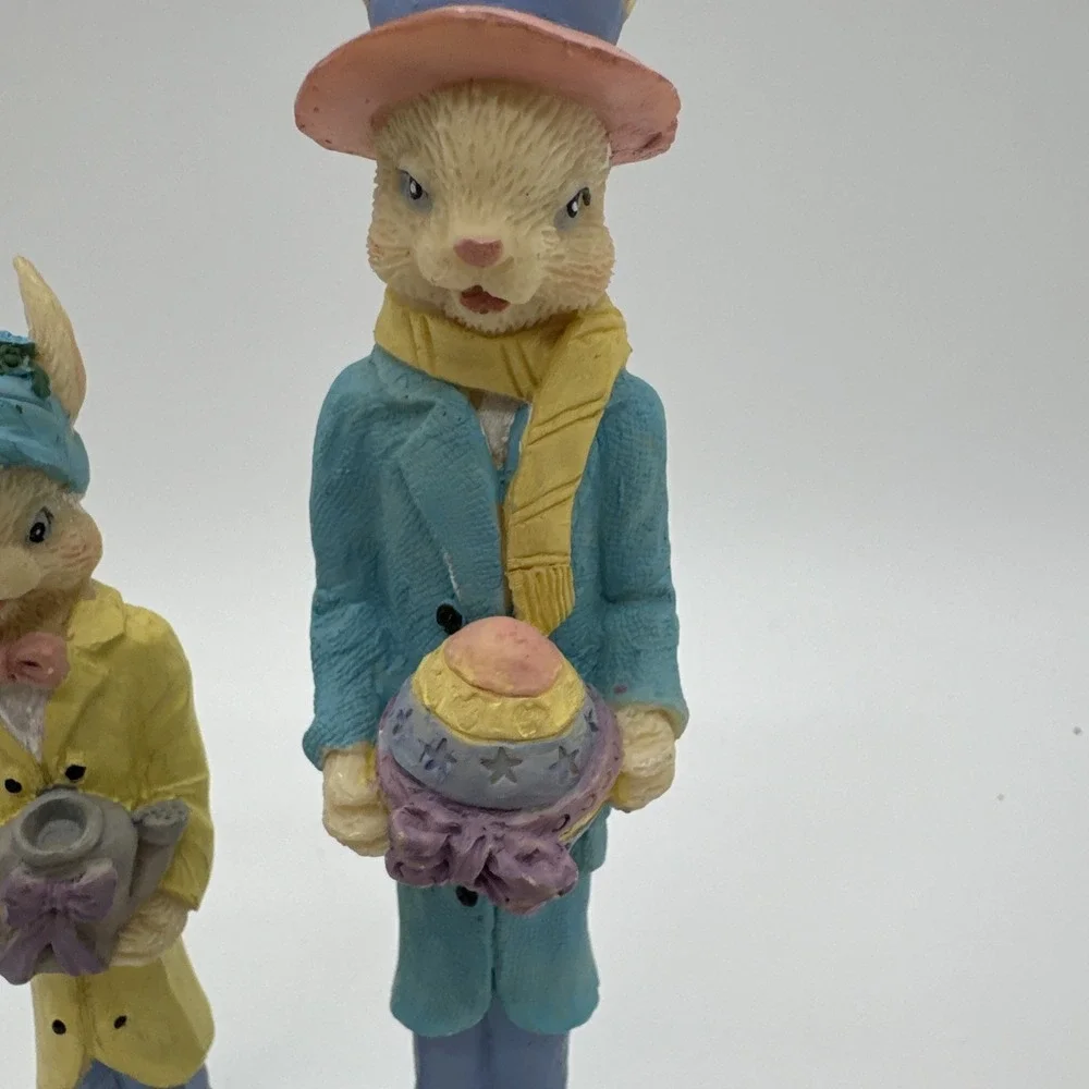 Pair Of Tall Skinny Easter Bunnies. Dried Spring And Easter Decor
